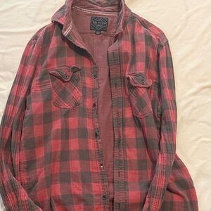 Flag & Anthem Peloton Men's Casual Red and black Plaid Shirt